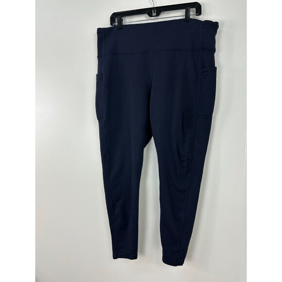 Athleta Altitude Stash High Rise Polartec Powerstretch Tights Navy Sz 2X 1079H4 - Picture 5 of 11